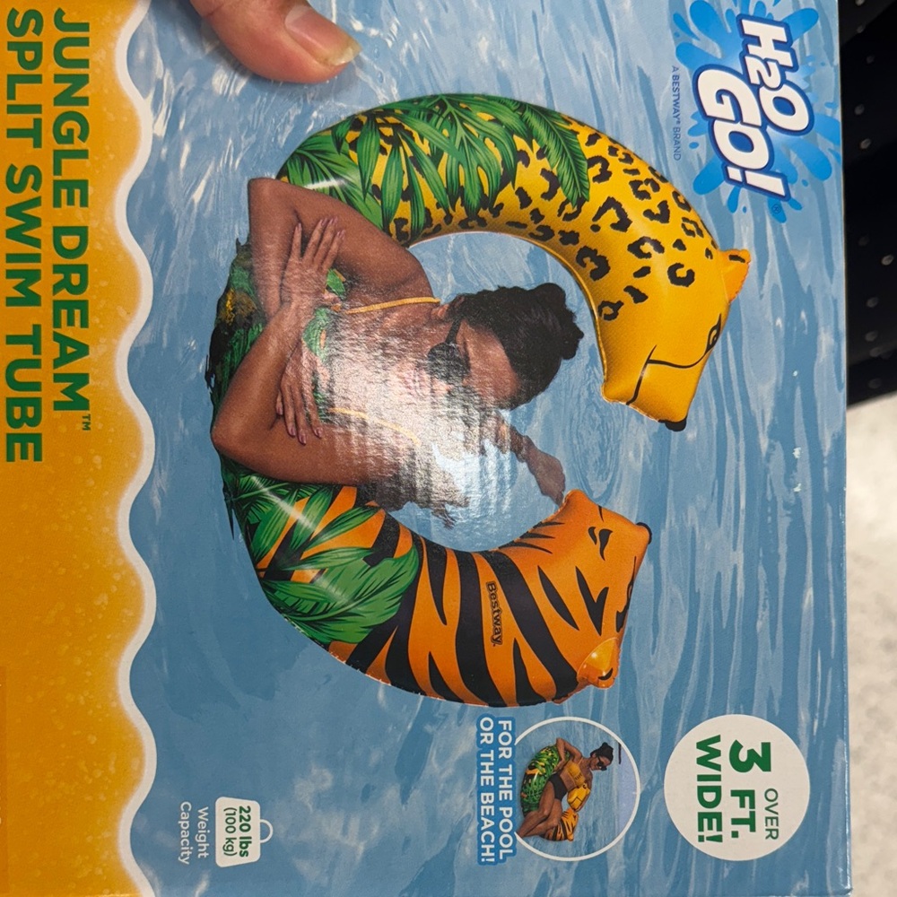 H2O GO! Jungle Dream Split Swim Tube - Tropical Green & Orange